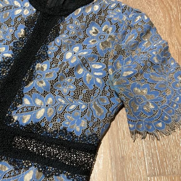 Few Moda Steel gray lace dress with black lace accents-Fits a small - Picture 11 of 12